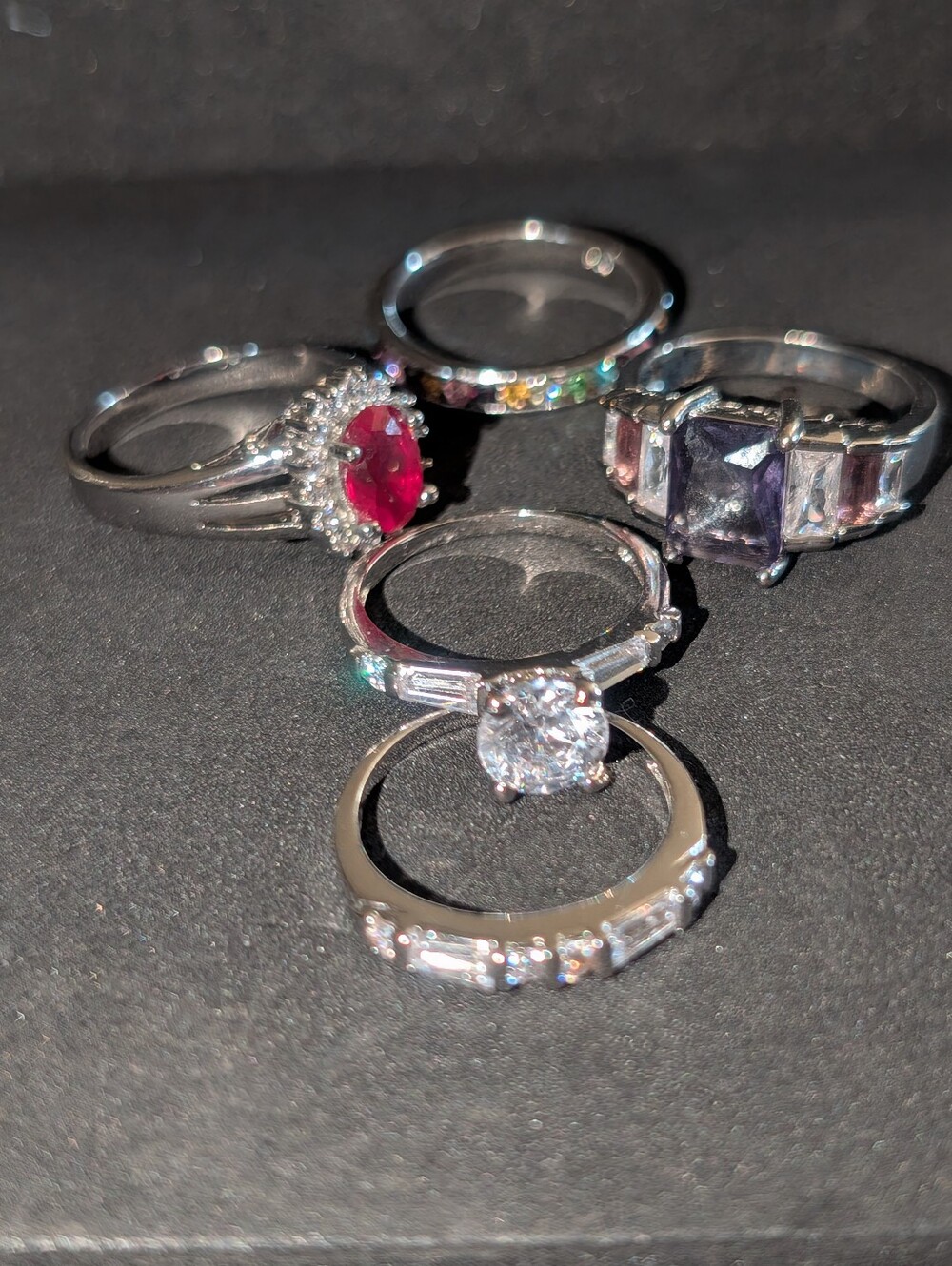 Bulk ring set Size 7. The Engagement set sits right at 6 3/4-7